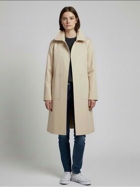 Vintage Adams Row Tan Trench Coat Brown Faux Fur zip-in lining Old money Classic